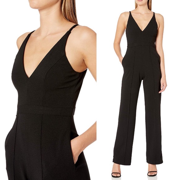 donna morgan black jumpsuit
